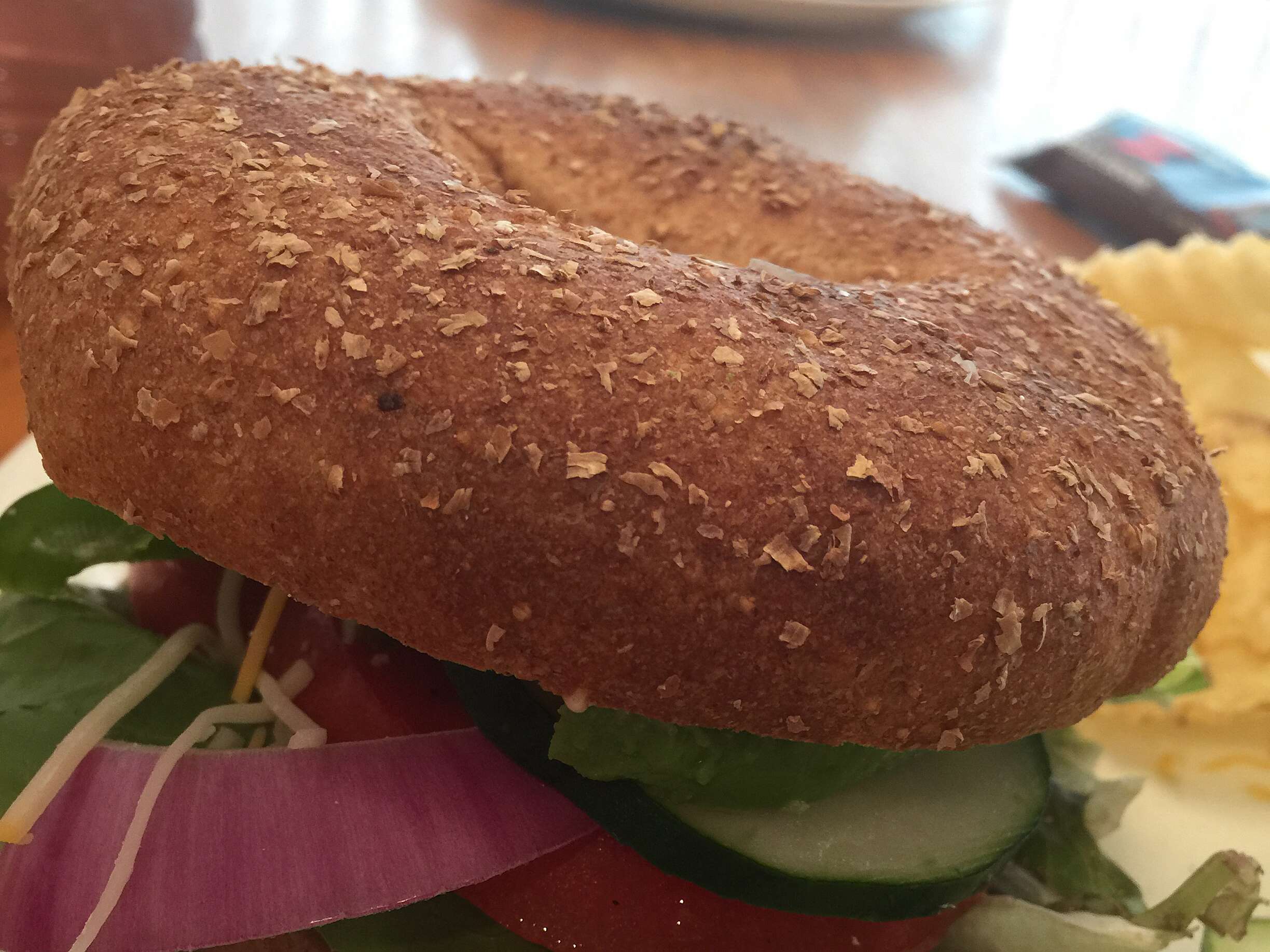 Fresh Veggie Bagel Sandwich