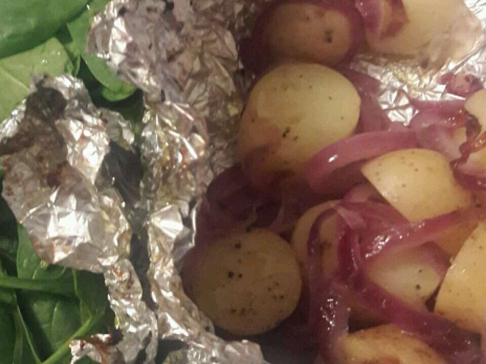 Grilled Potatoes and Onion