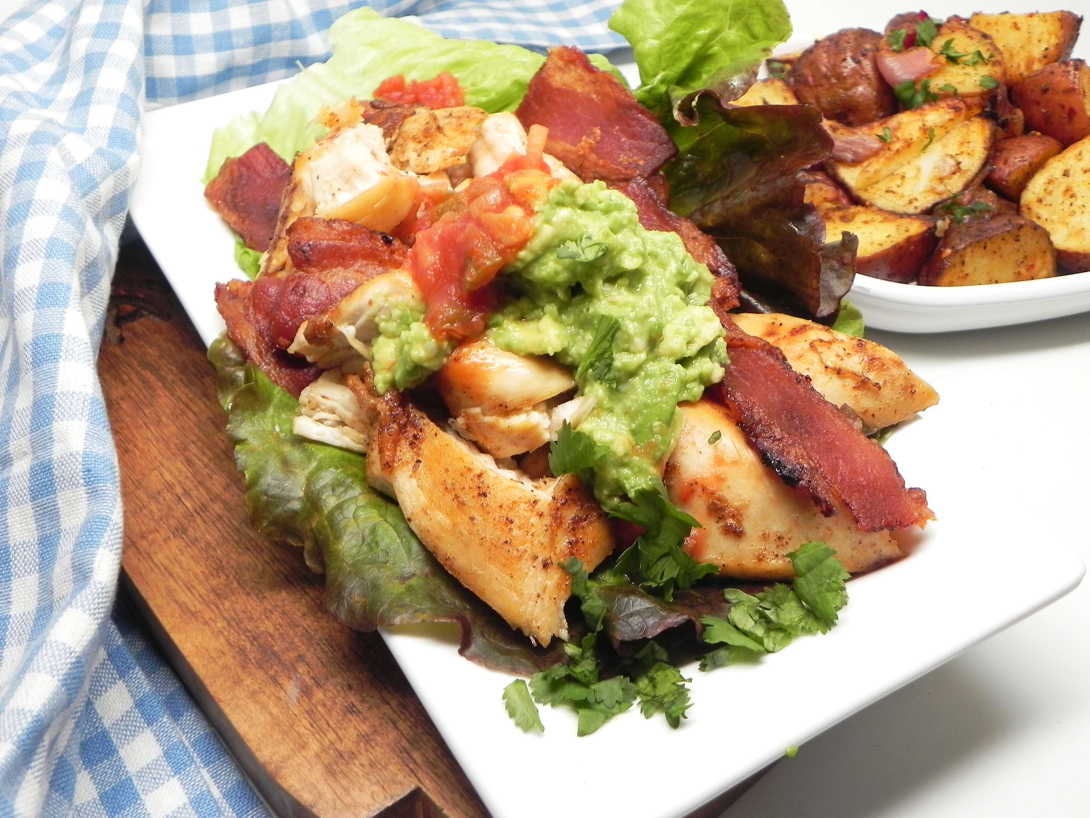 Chicken Avocado and Bacon Lettuce Wrap