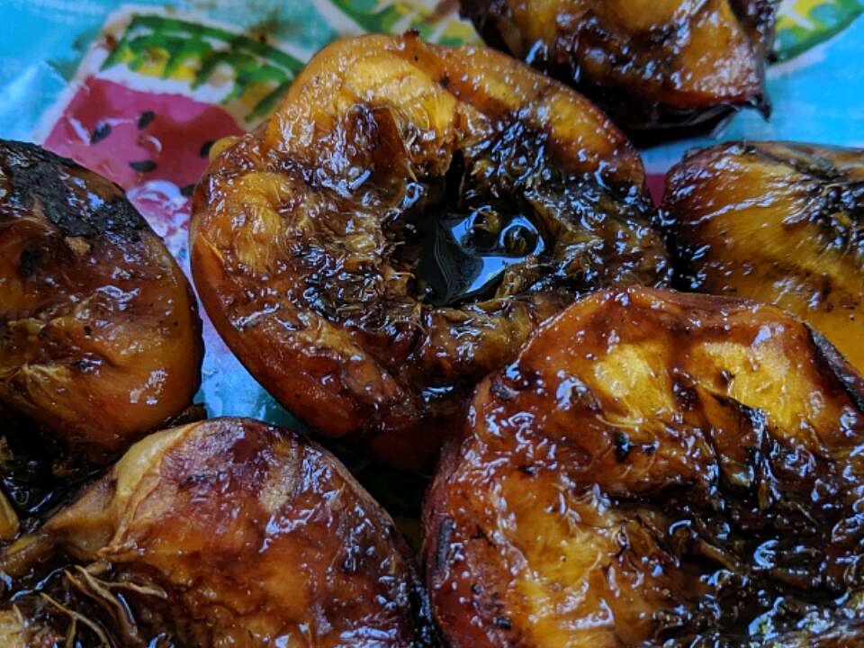 Grilled Peaches with Blue Cheese and Balsamic