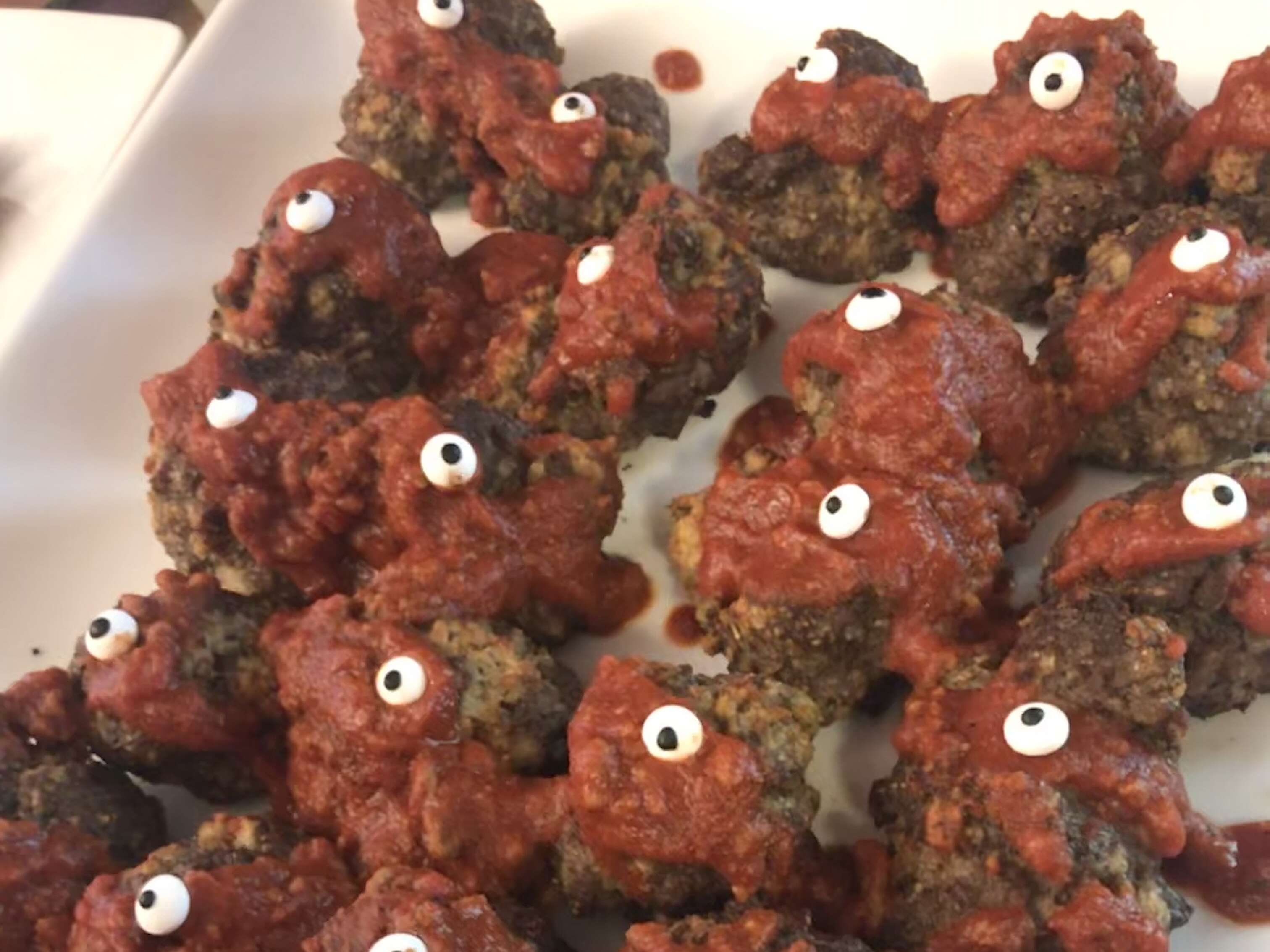 Zombie Eyes Halloween Meatballs
