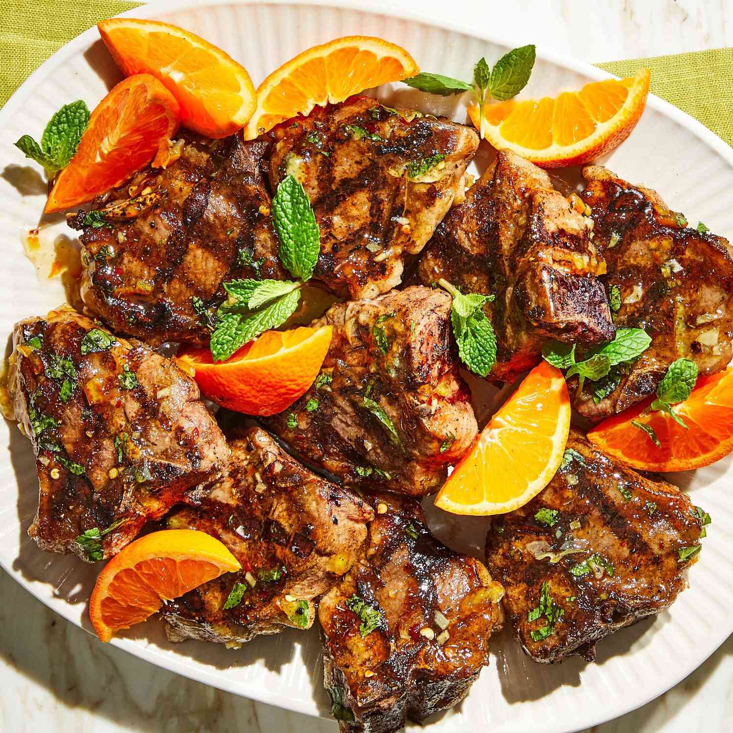 Chef John39s Grilled Lamb with Mint Orange Sauce